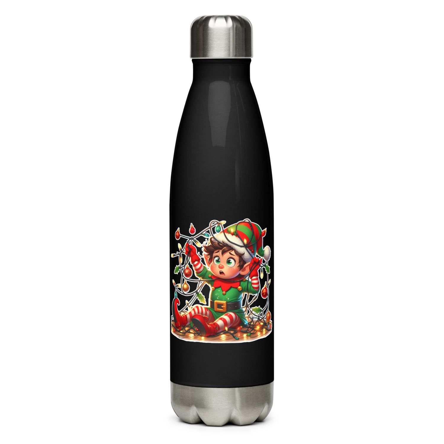 Funny Christmas Elf Stainless Steel Water Bottle
