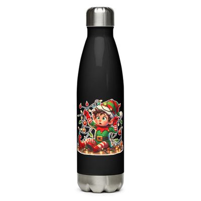 Funny Christmas Elf Stainless Steel Water Bottle