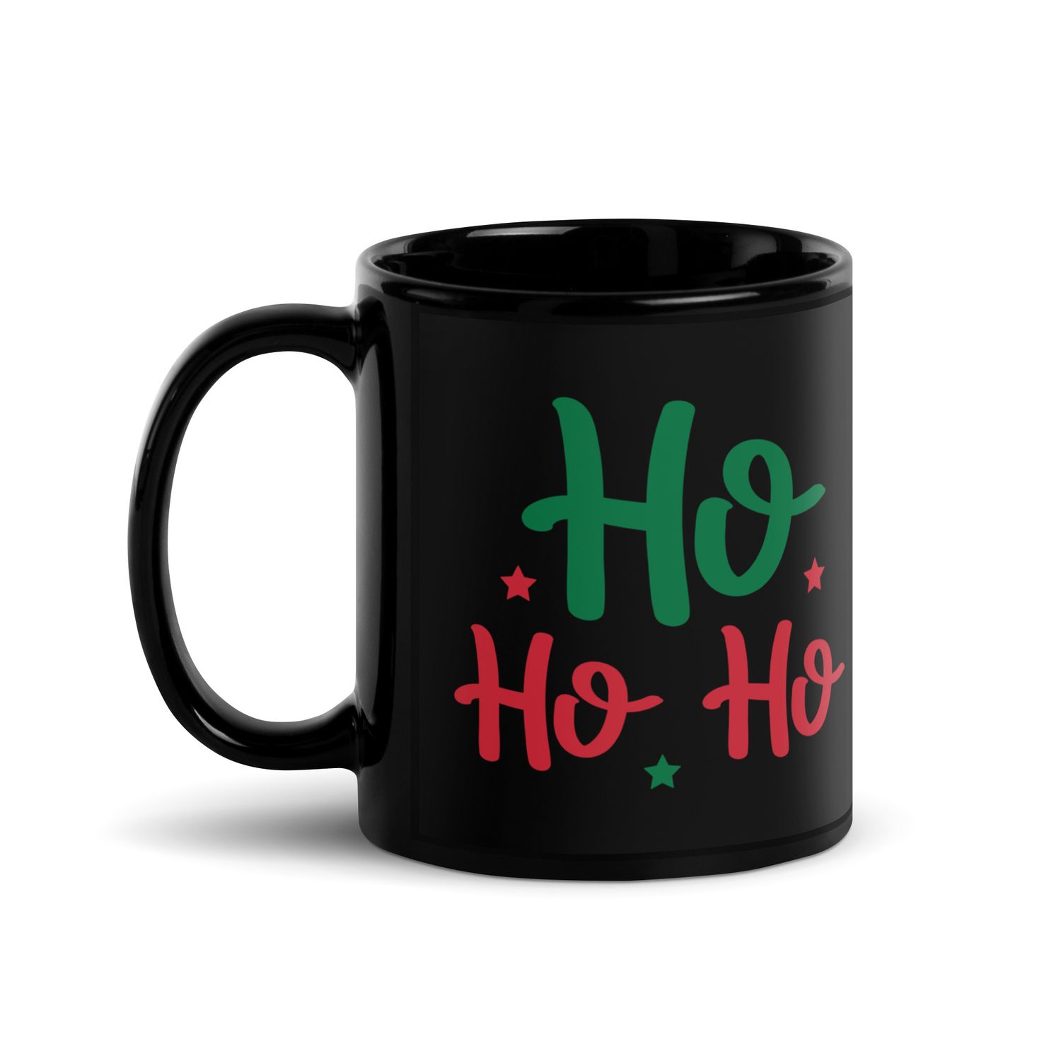 Ho Ho Ho Black Coffee Mug