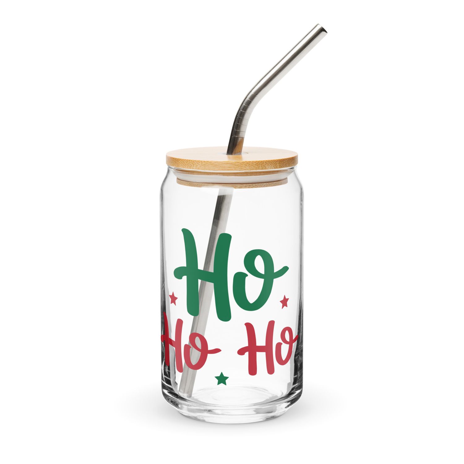 Ho Ho Ho Can-Shaped Glass