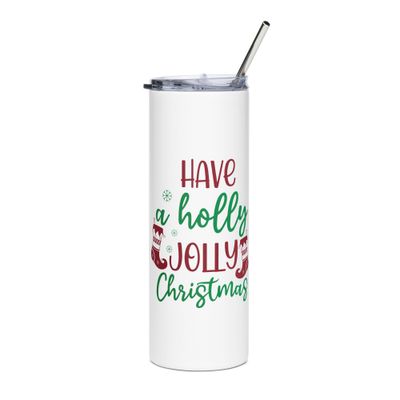 Holly Jolly Christmas Stainless Steel Tumbler