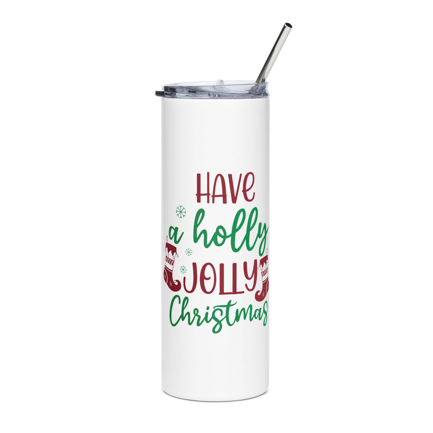 Holly Jolly Christmas Stainless Steel Tumbler