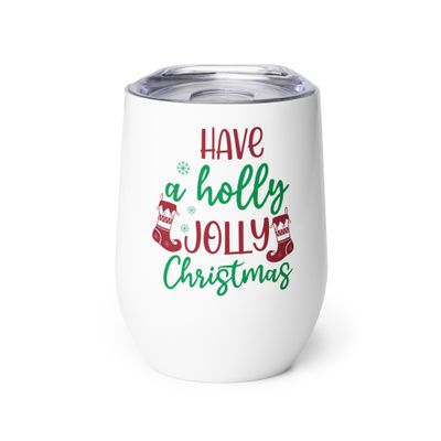 Holly Jolly Christmas Wine Tumbler