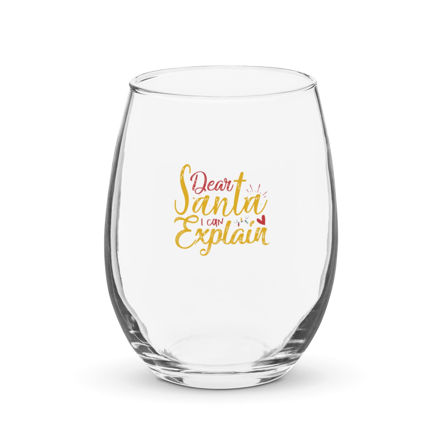 Dear Santa I Can Explain Stemless Wine Glass - Christmas Wine Glass