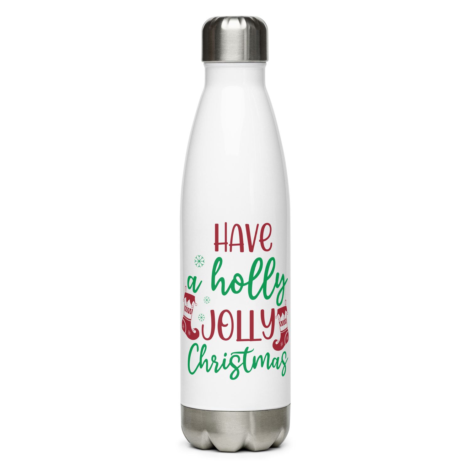 Holly Jolly Christmas Stainless Steel Water Bottle