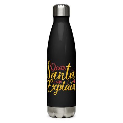 Dear Santa I Can Explain Stainless Steel Water Bottle - Christmas Water Bottle