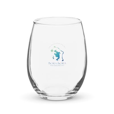 Map of Bora Bora Stemless Wine Glass