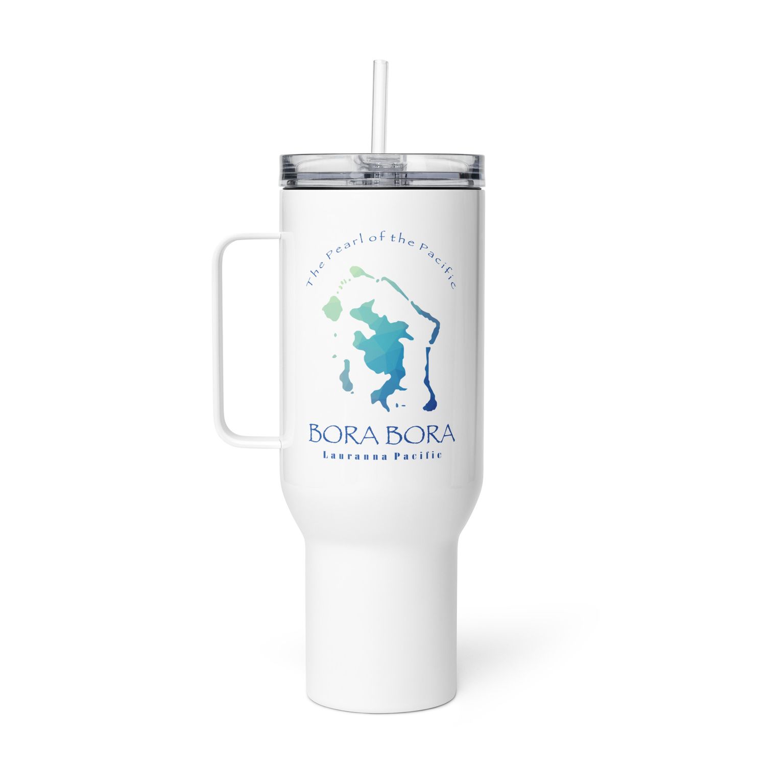 Map of Bora Bora Travel Mug with a Handle