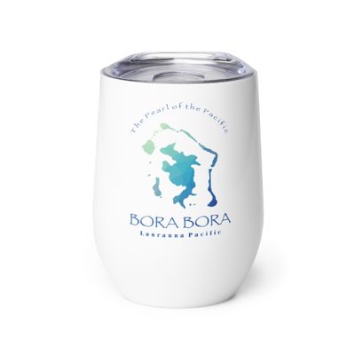 Map of Bora Bora Wine Tumbler