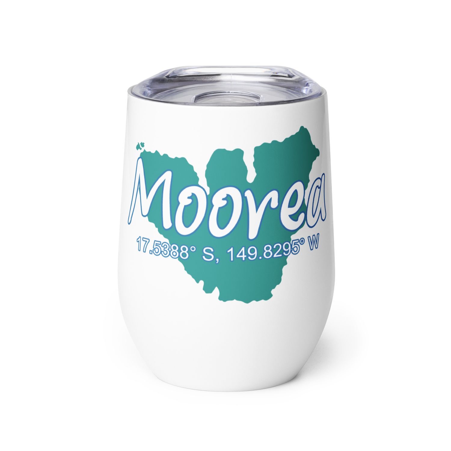 Moorea Island Coordinates Wine Tumbler