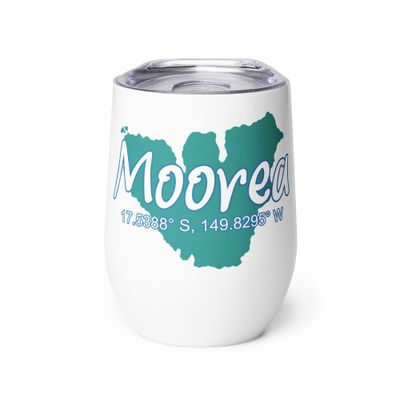Moorea Island Coordinates Wine Tumbler