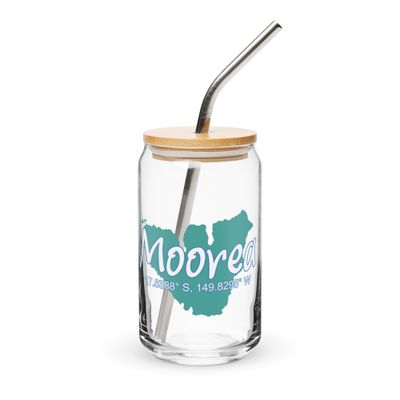 Moorea Island Coordinates Can-Shaped Glass