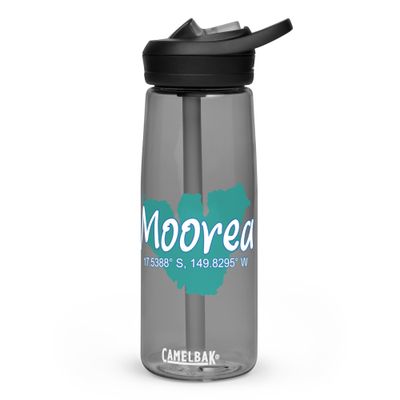 Moorea Island Coordinates Sports Water Bottle