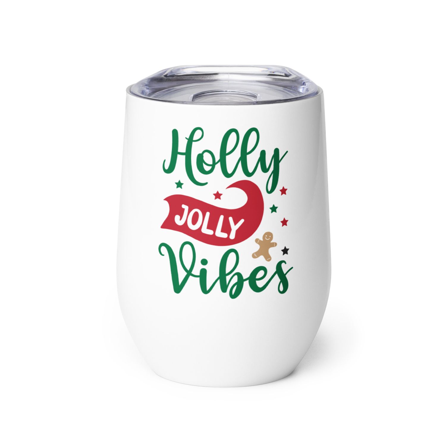 Holly Jolly Vibes Wine Tumbler - Christmas Wine Tumber 
