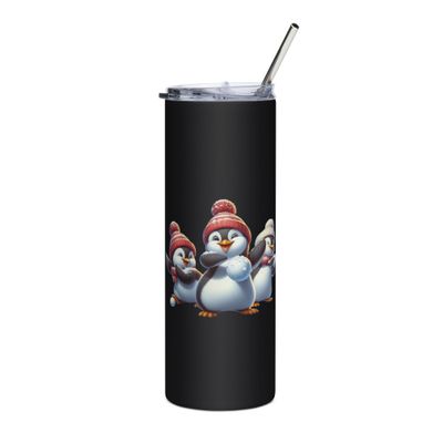 Funny Christmas Penguins Stainless Steel Tumbler