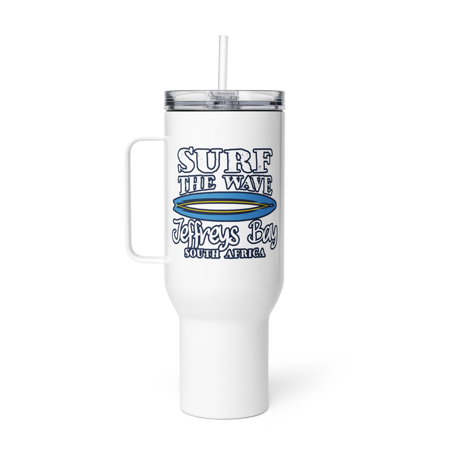 Surf Jeffreys Bay, Surf The Wave Jeffreys Bay South Africa Travel Mug with a Handle