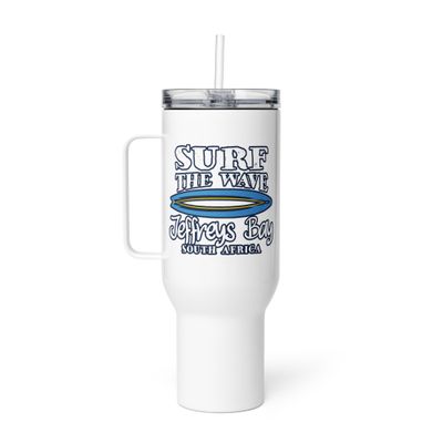 Surf Jeffreys Bay, Surf The Wave Jeffreys Bay South Africa Travel Mug with a Handle