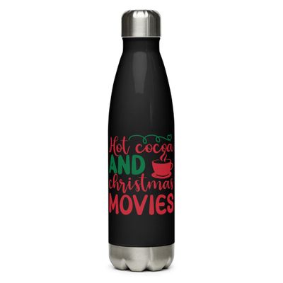 Hot Cocoa and Christmas Movies Stainless Steel Water Bottle