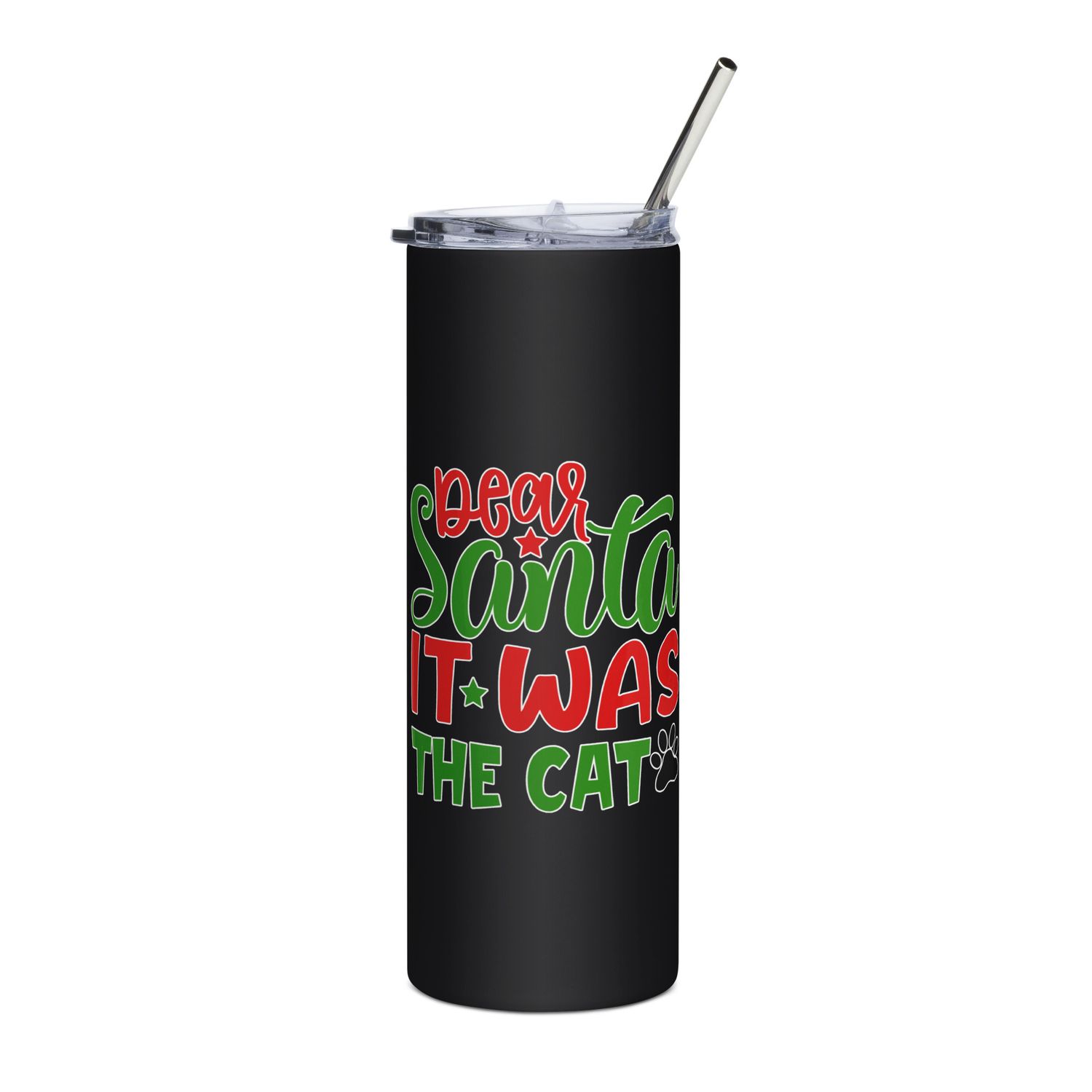 Dear Santa It Was The Cat Stainless Steel Tumbler