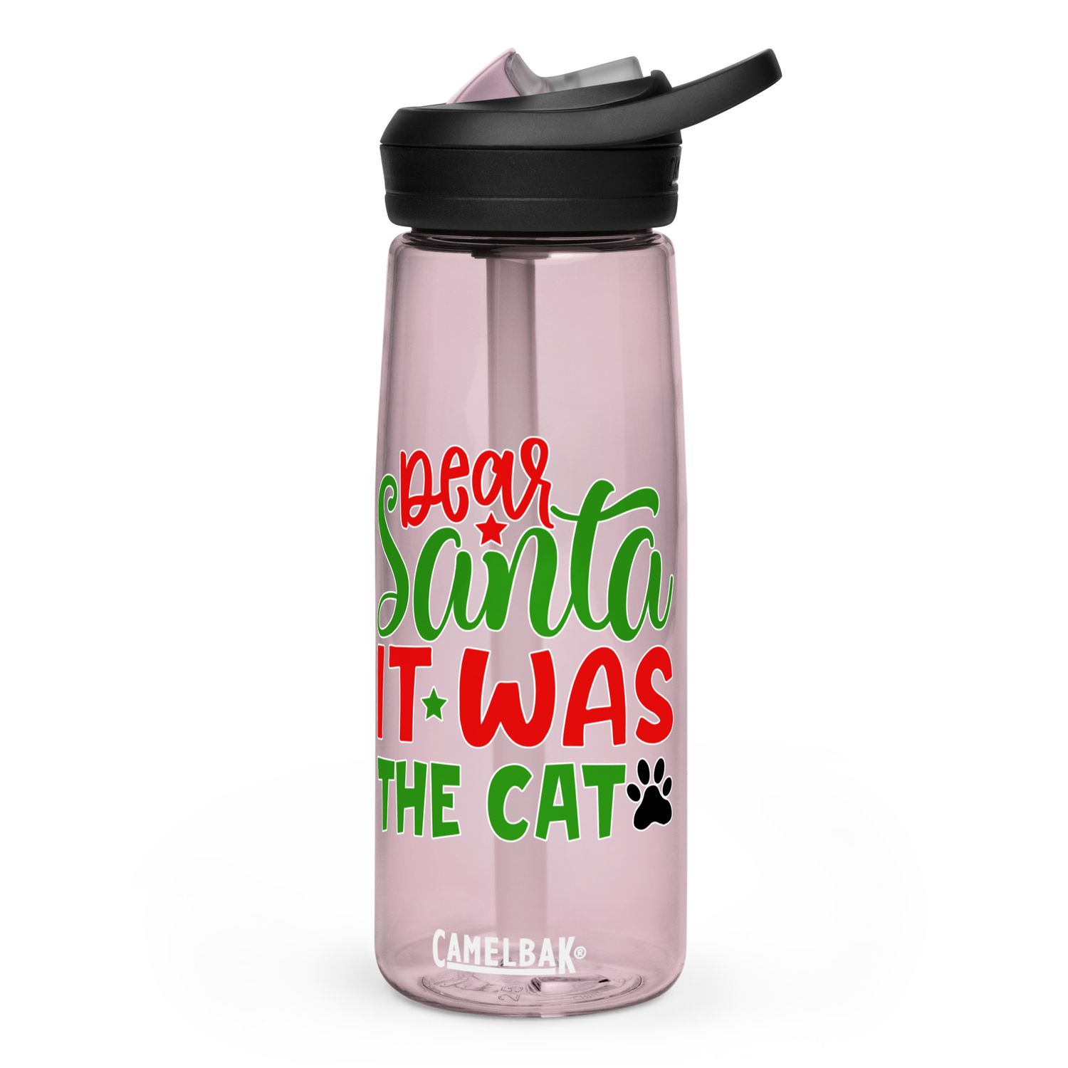 Dear Santa It Was The Cat Sports Water Bottle