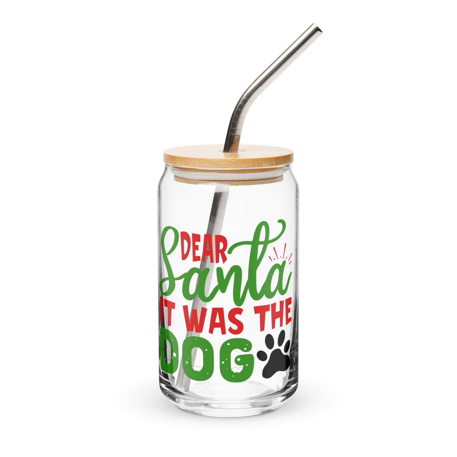 Dear Santa It Was The Dog Can-Shaped Glass - Christmas Can-Shaped Glass