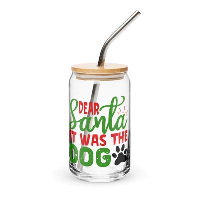 Dear Santa It Was The Dog Can-Shaped Glass - Christmas Can-Shaped Glass