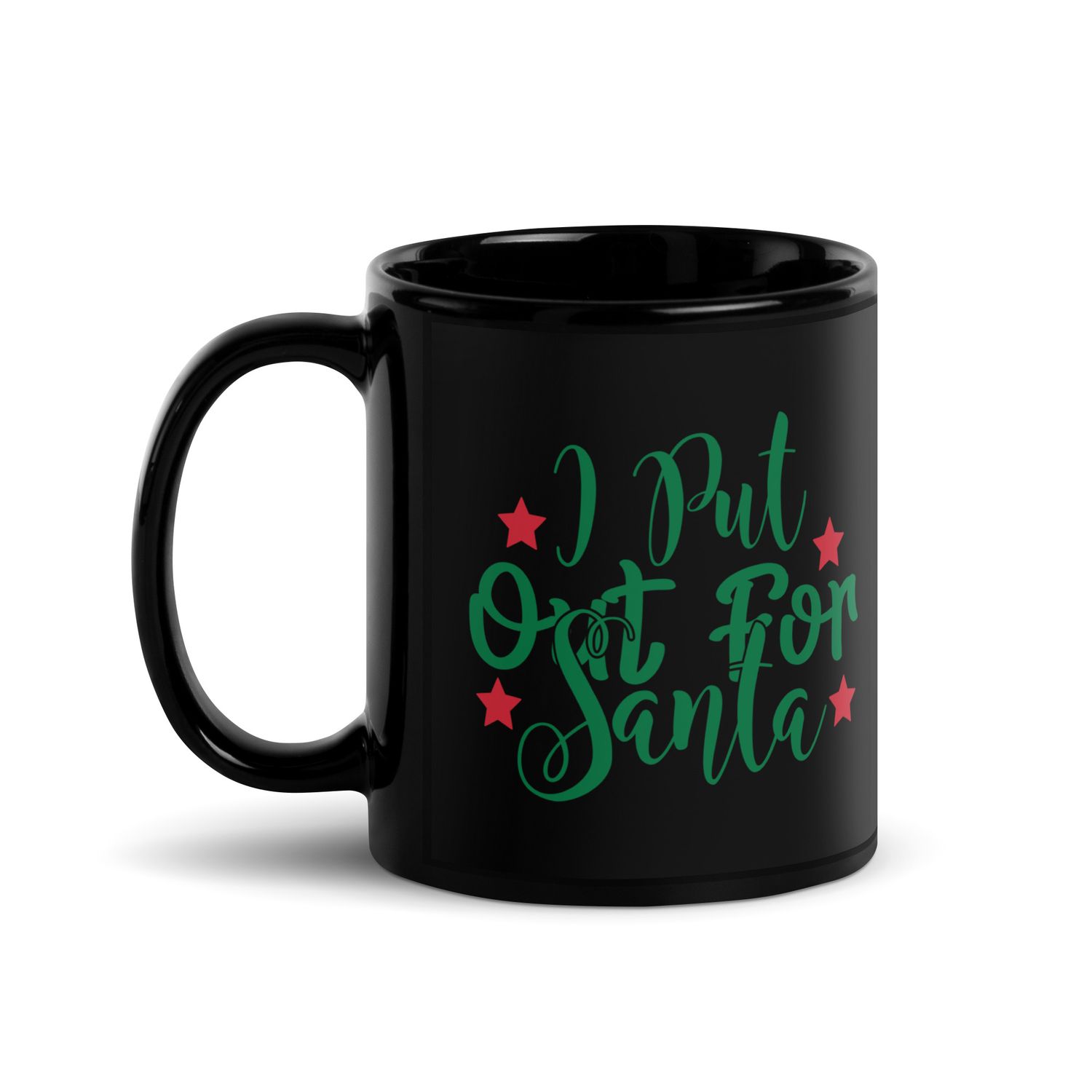 I Put Out For Santa Black Coffee Mug - Christmas Mug