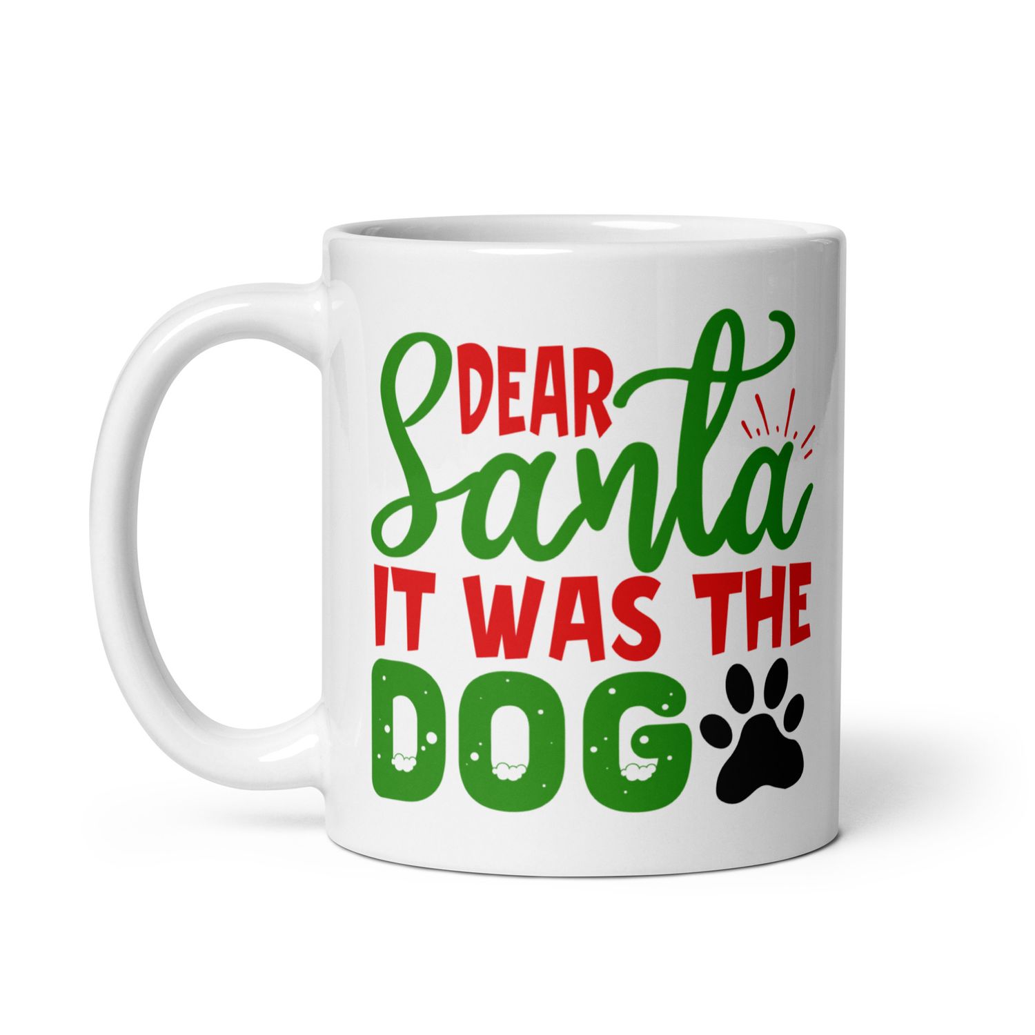 Dear Santa It Was The Dog White Coffee Mug - Christmas Mug