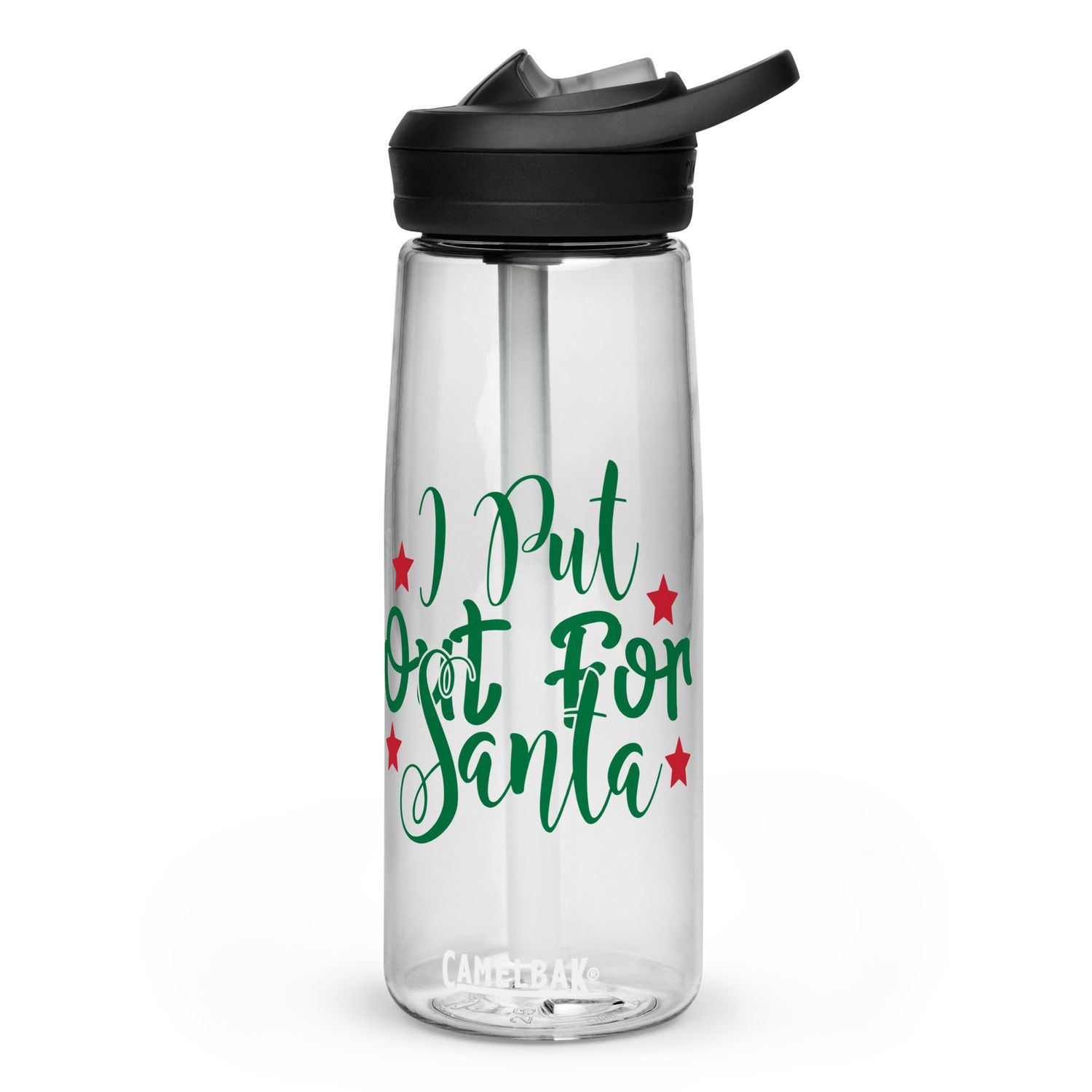 I Put Out For Santa Sports Water Bottle - Christmas Sports Bottle