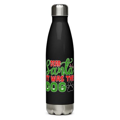 Dear Santa It Was The Dog Stainless Steel Water Bottle - Christmas Bottle