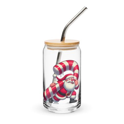 Funny Christmas Santa Can-Shaped Glass