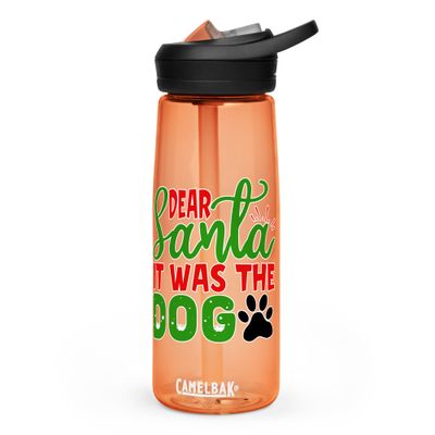 Dear Santa It Was The Dog Sports Water Bottle - Christmas Water Bottle