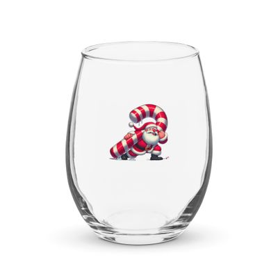 Funny Christmas Santa Stemless Wine Glass