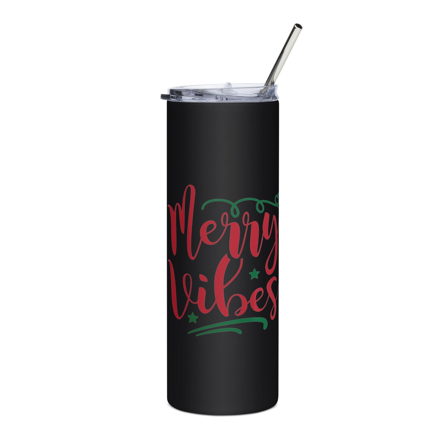 Merry Vibes Stainless Steel Tumbler - Christmas Tumbler