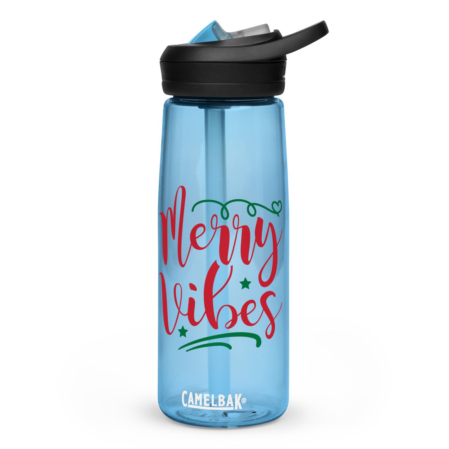 Merry Vibes Sports Water Bottle - Christmas Water Bottle