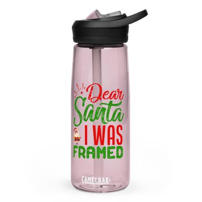 Dear Santa I Was Framed Sports Water Bottle