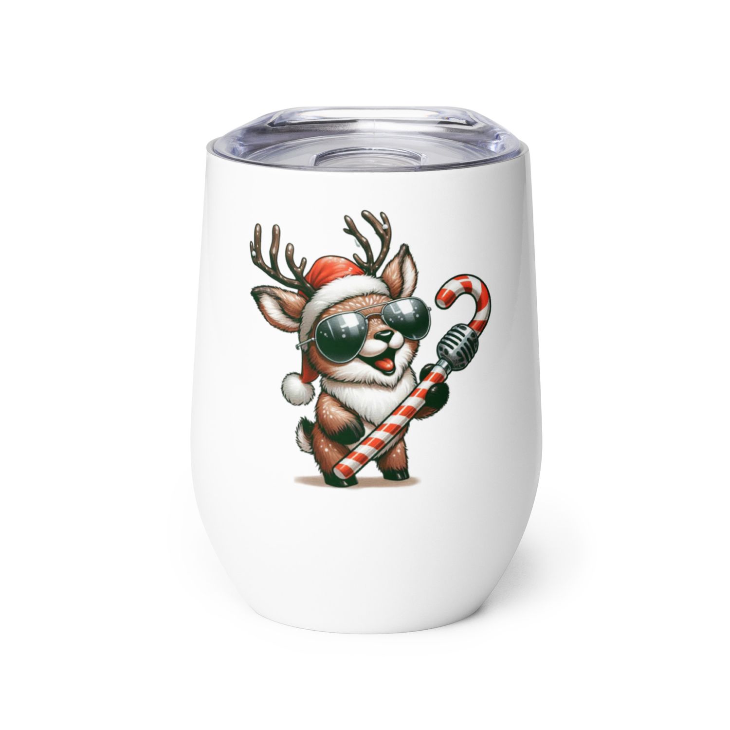 Funny Christmas Singing Reindeer Wine Tumbler
