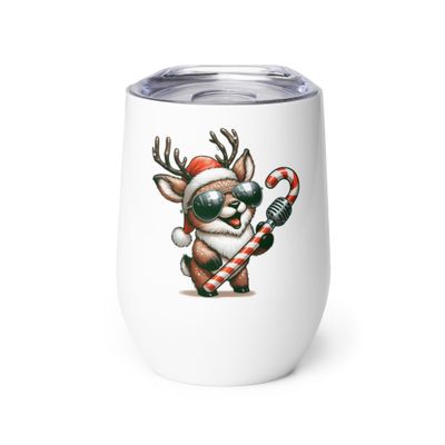 Funny Christmas Singing Reindeer Wine Tumbler