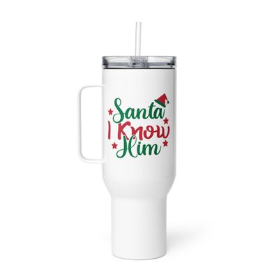 Santa I Know Him Travel Mug with a Handle