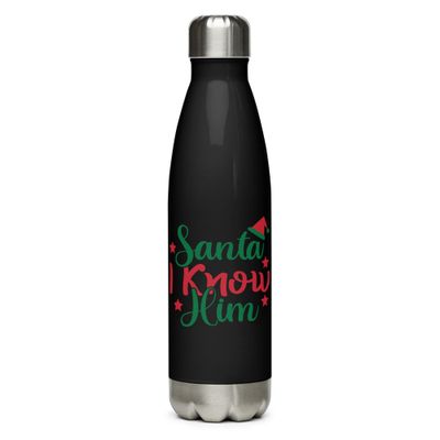 Santa I Know Him Stainless Steel Water Bottle