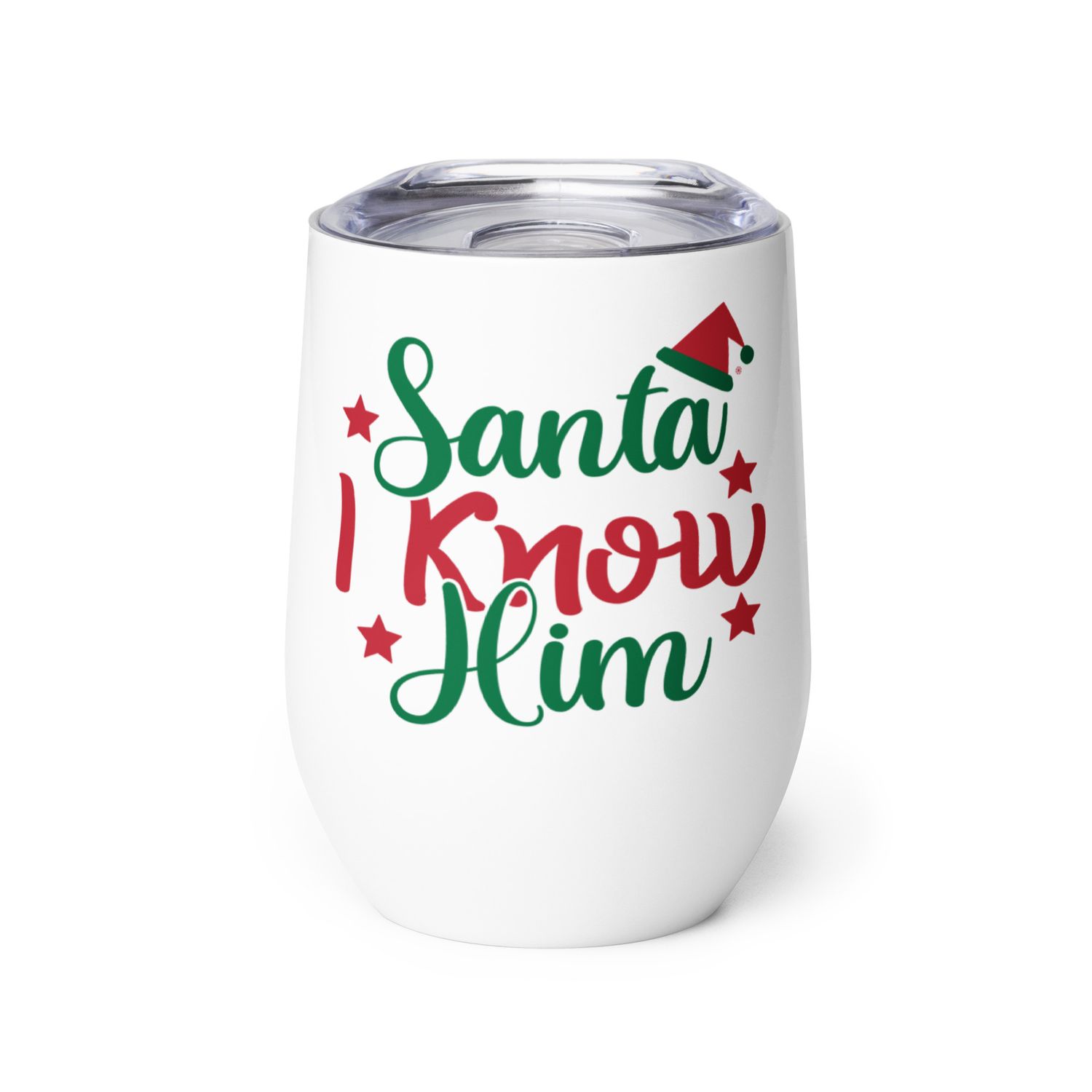 Santa I Know Him Wine Tumbler