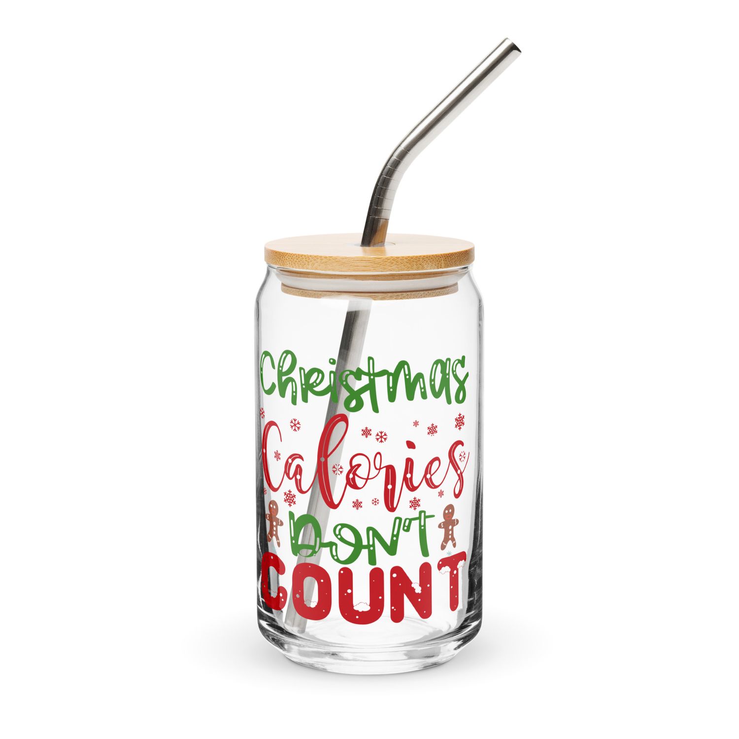 Christmas Calories Don&#39;t Count Can-Shaped Glass