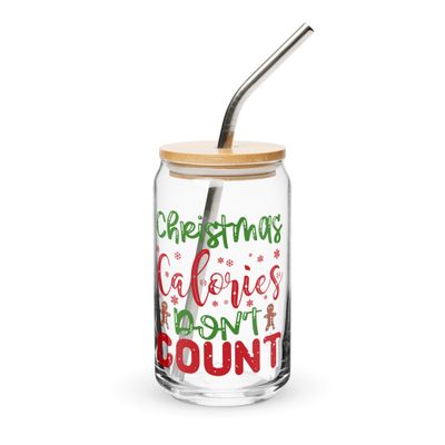 Christmas Calories Don&#39;t Count Can-Shaped Glass
