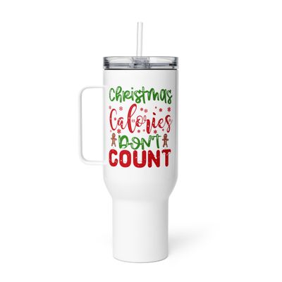 Christmas Calories Don&#39;t Count Travel Mug with a Handle