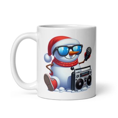 Cool Christmas Snowman White Coffee Mug