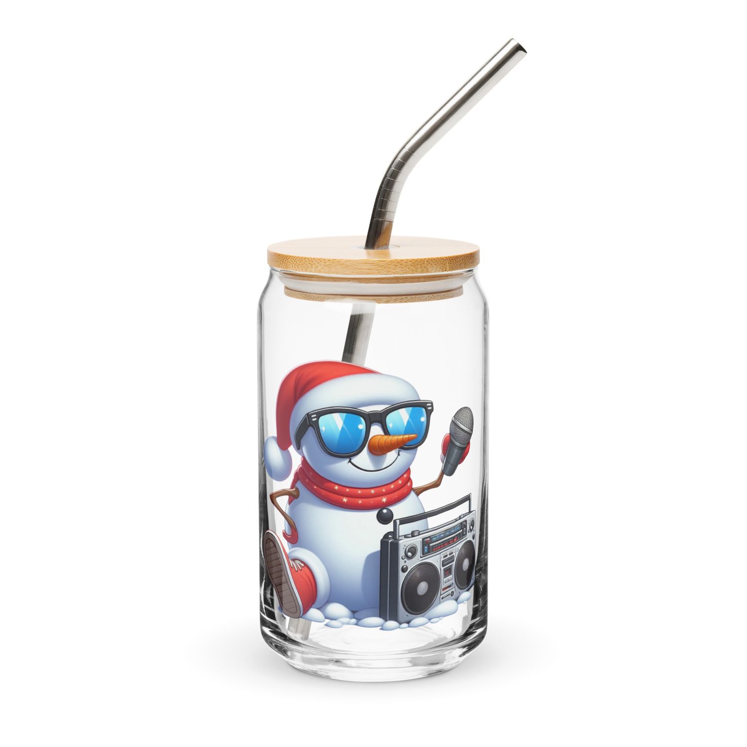 Cool Christmas Snowman Can-Shaped Glass