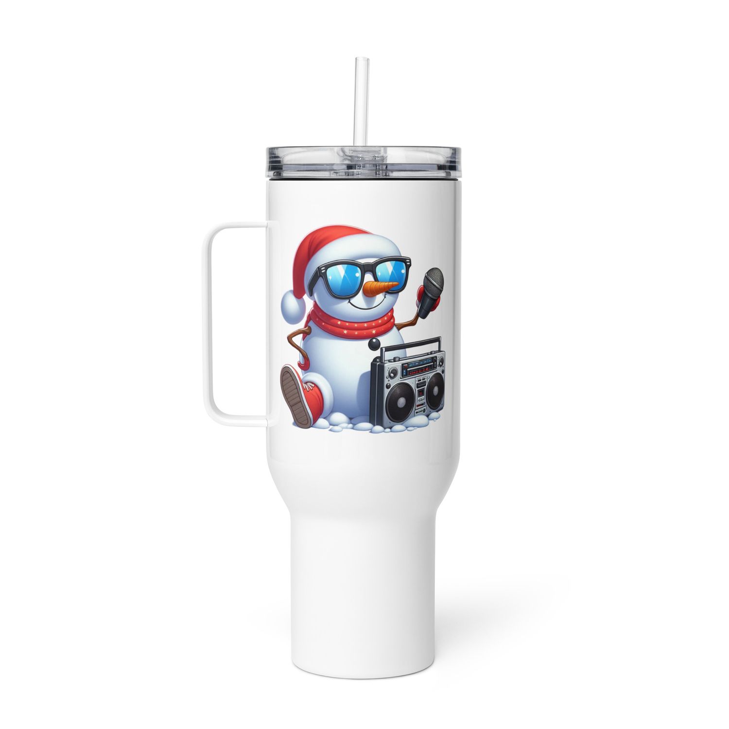 Cool Christmas Snowman Travel Mug with a Handle