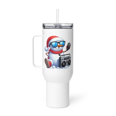 Cool Christmas Snowman Travel Mug with a Handle