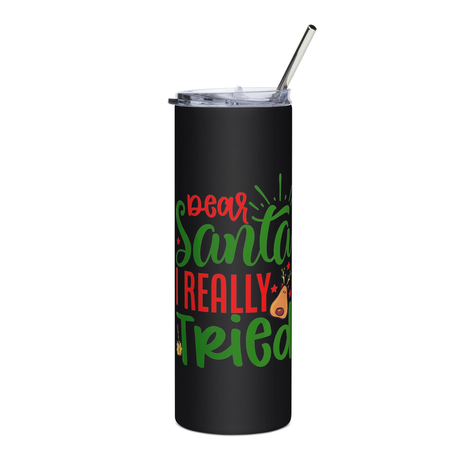 Santa I Really Tried Stainless Steel Tumbler