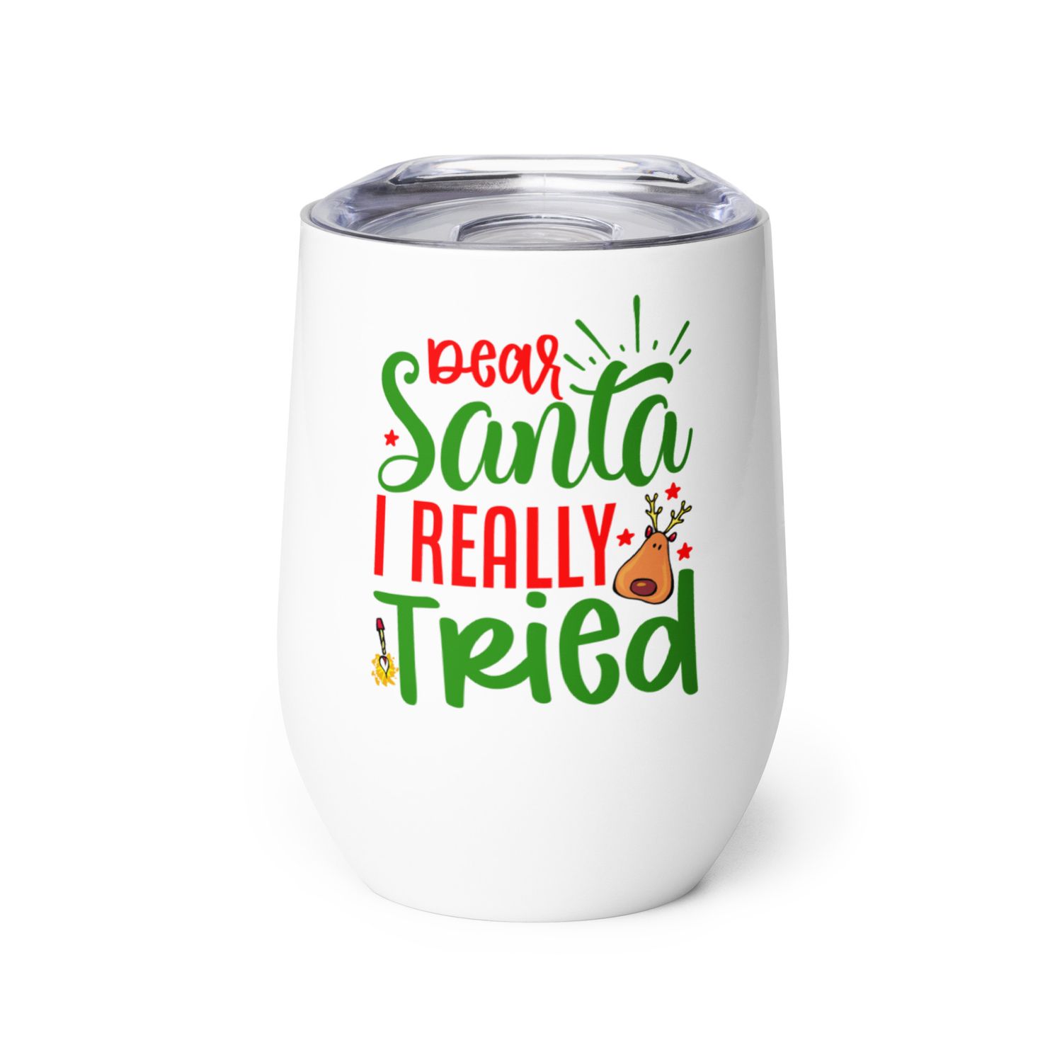 Santa I Really Tried Wine Tumbler